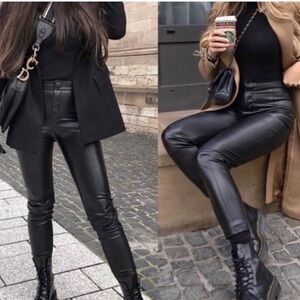 Zara Black Faux Leather Leggings🖤